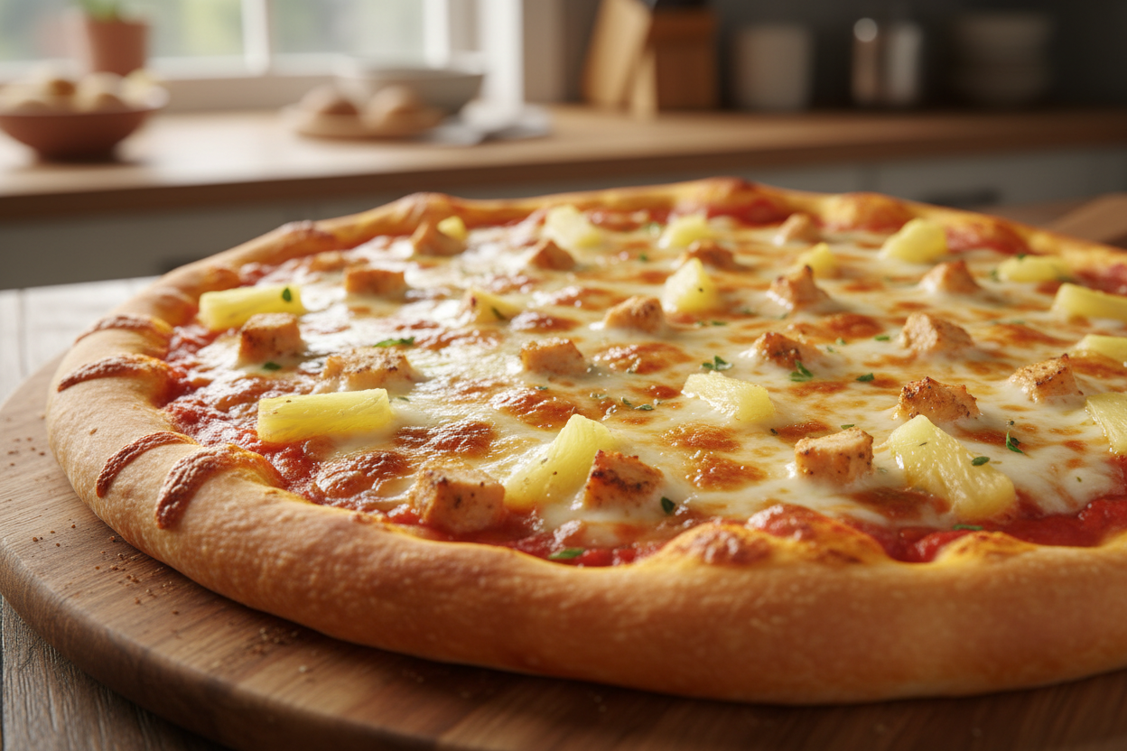 chicken should be small pieces and more cheese