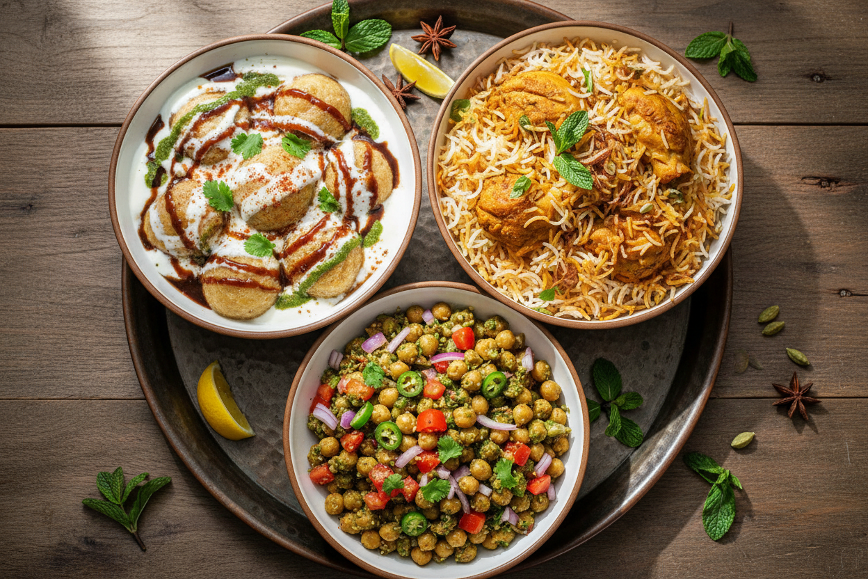 Ramadan-tallrik 2 - Middagstallrik med 2 Iftar-godsaker samt 1 middagsspecial